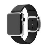 Кожаный ремешок Modern Buckle Leather для Apple Watch 38/40/41mm Silver/Black